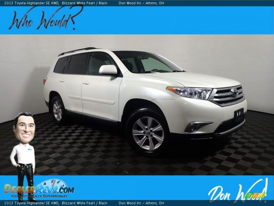 2013 Toyota Highlander SE 4WD Blizzard White Pearl / Black Photo #1