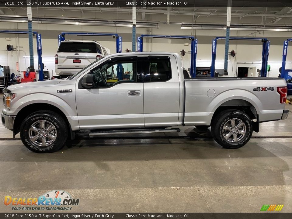 2018 Ford F150 XLT SuperCab 4x4 Ingot Silver / Earth Gray Photo #2