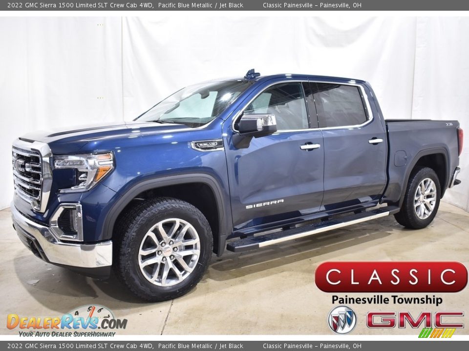 2022 GMC Sierra 1500 Limited SLT Crew Cab 4WD Pacific Blue Metallic / Jet Black Photo #1