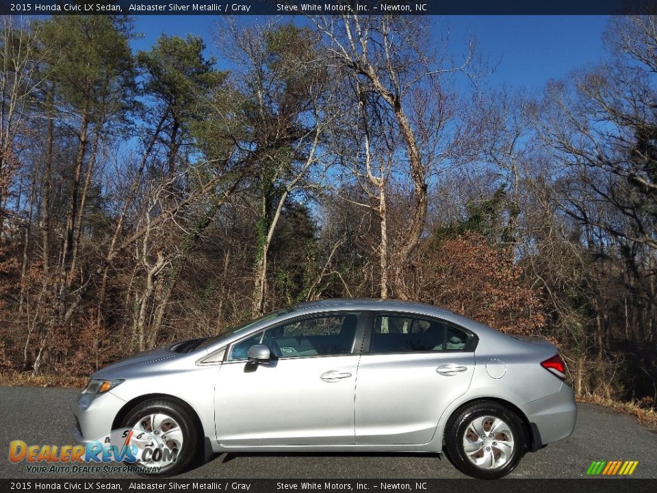 2015 Honda Civic LX Sedan Alabaster Silver Metallic / Gray Photo #1