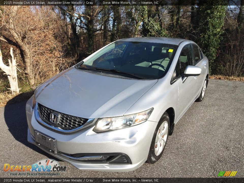 2015 Honda Civic LX Sedan Alabaster Silver Metallic / Gray Photo #3