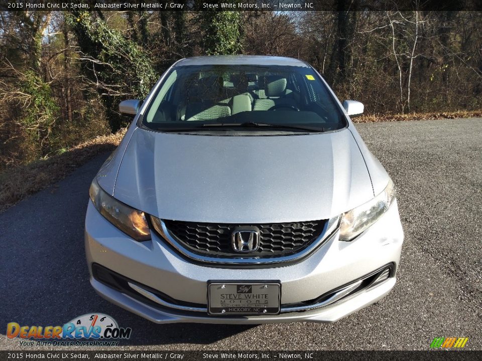 2015 Honda Civic LX Sedan Alabaster Silver Metallic / Gray Photo #5