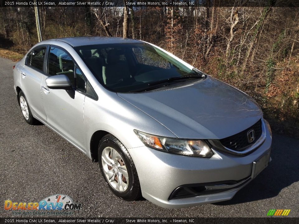 2015 Honda Civic LX Sedan Alabaster Silver Metallic / Gray Photo #6