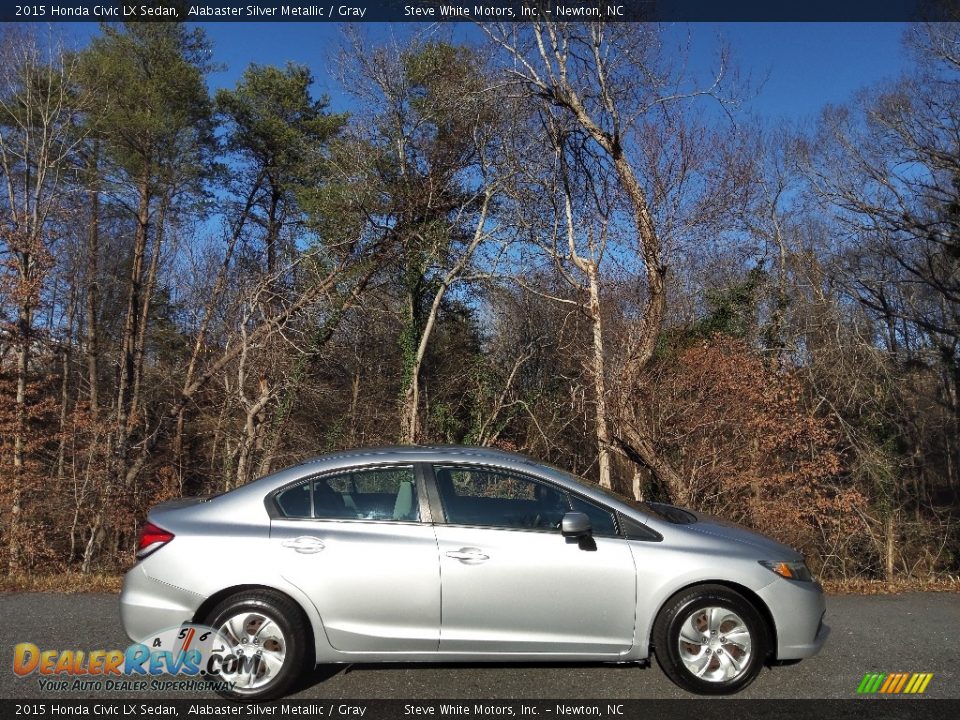 2015 Honda Civic LX Sedan Alabaster Silver Metallic / Gray Photo #7