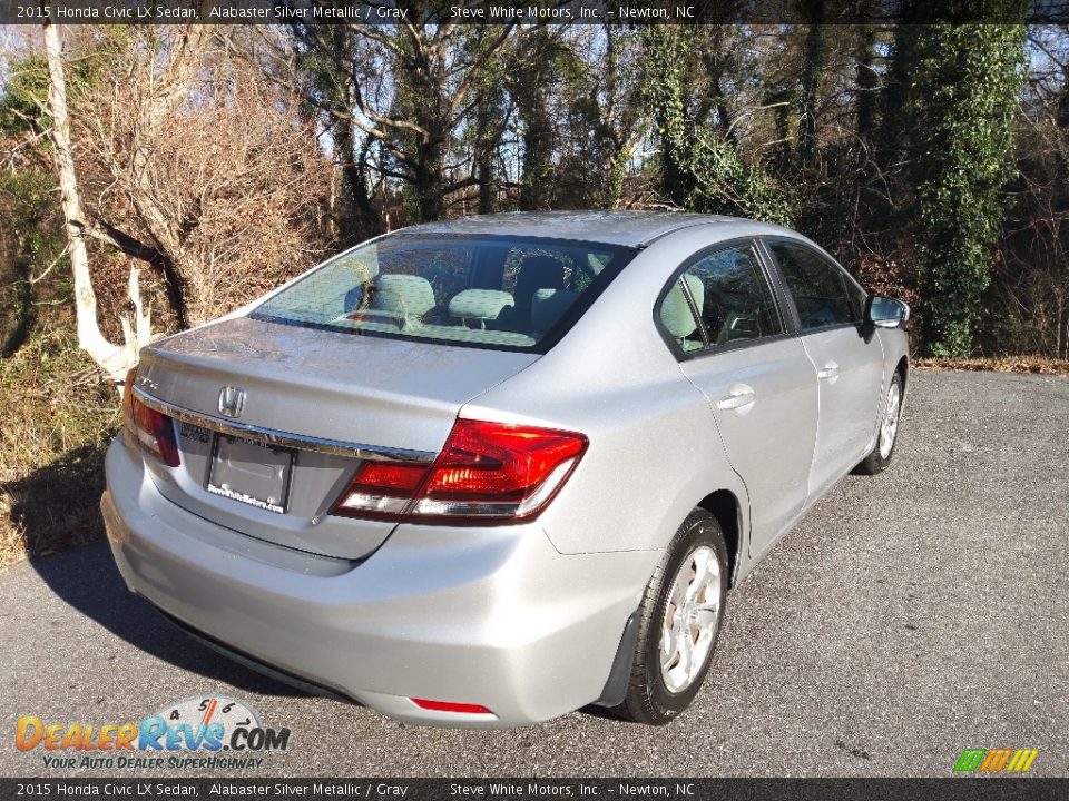 2015 Honda Civic LX Sedan Alabaster Silver Metallic / Gray Photo #8