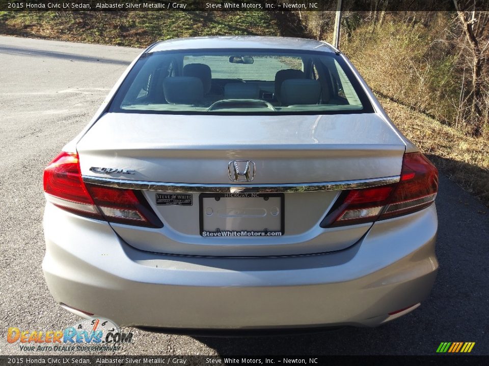 2015 Honda Civic LX Sedan Alabaster Silver Metallic / Gray Photo #9