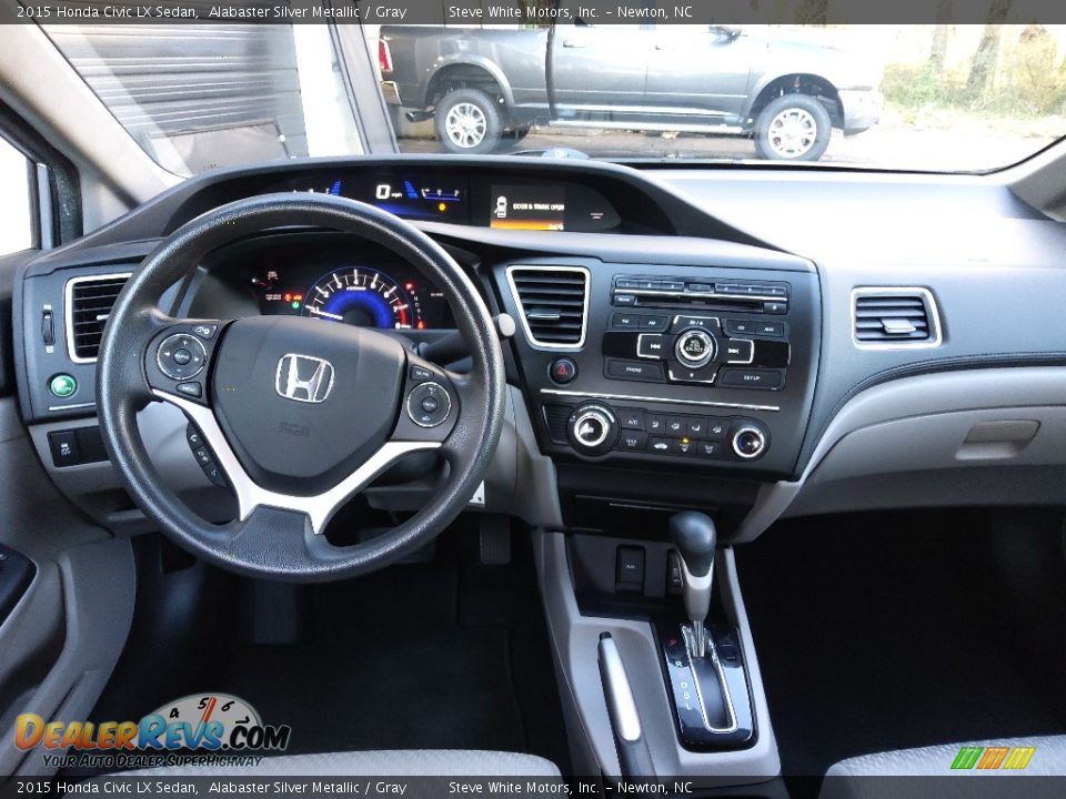 2015 Honda Civic LX Sedan Alabaster Silver Metallic / Gray Photo #17