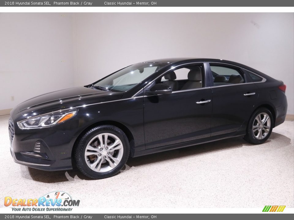 2018 Hyundai Sonata SEL Phantom Black / Gray Photo #3