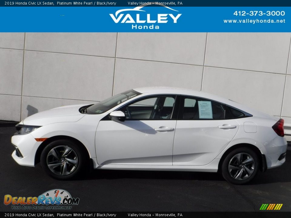 2019 Honda Civic LX Sedan Platinum White Pearl / Black/Ivory Photo #2