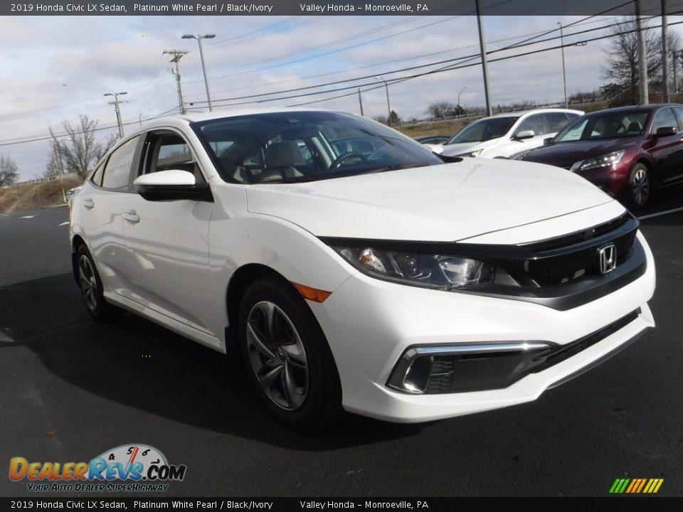 2019 Honda Civic LX Sedan Platinum White Pearl / Black/Ivory Photo #5