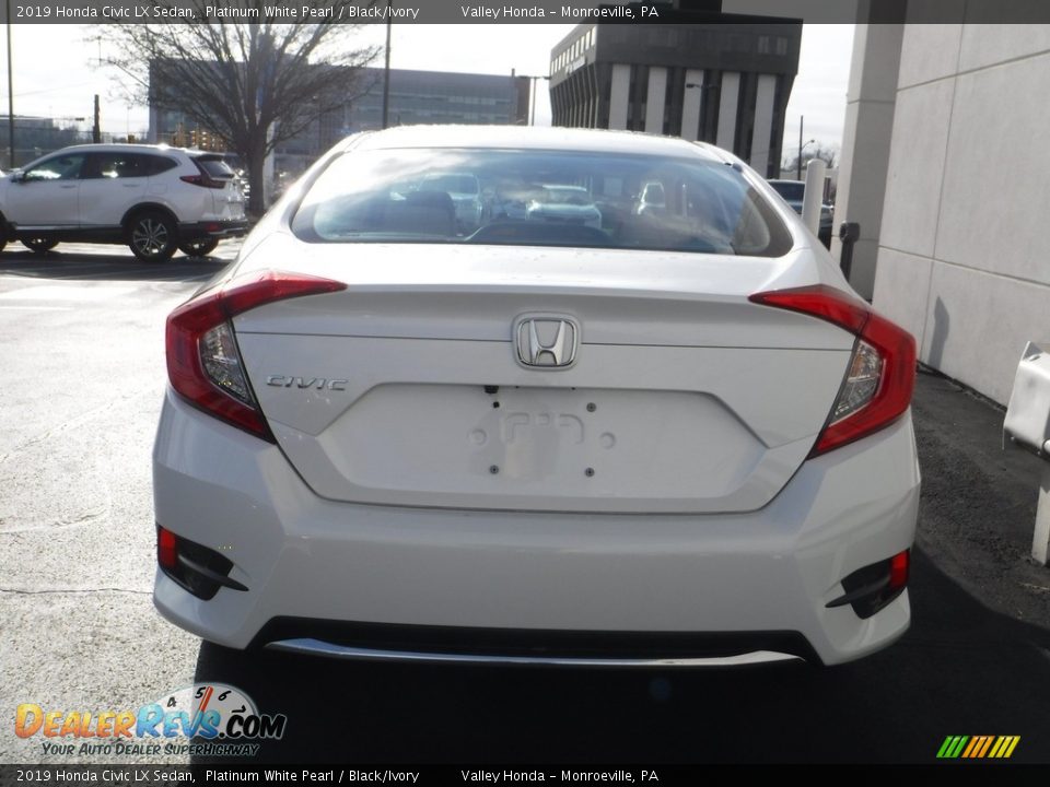 2019 Honda Civic LX Sedan Platinum White Pearl / Black/Ivory Photo #7