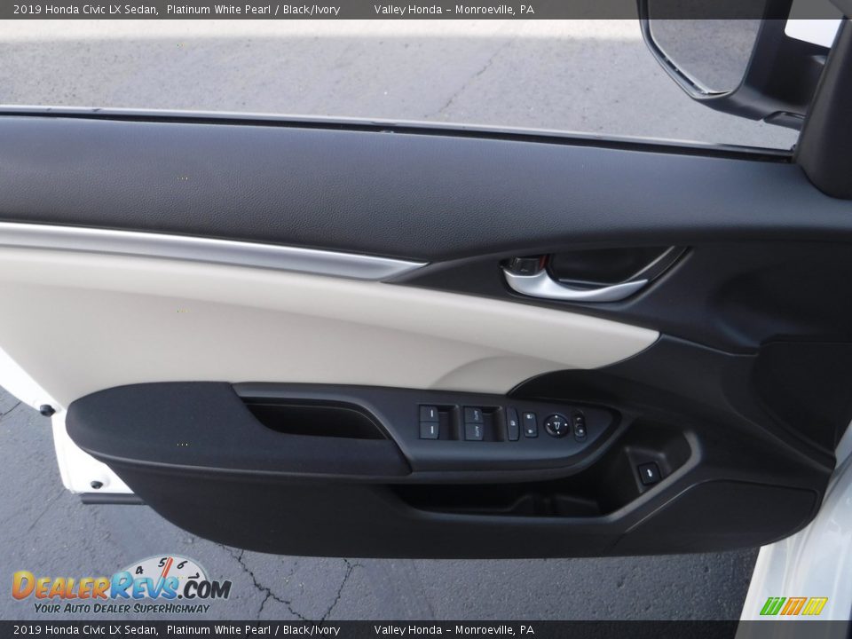 2019 Honda Civic LX Sedan Platinum White Pearl / Black/Ivory Photo #9