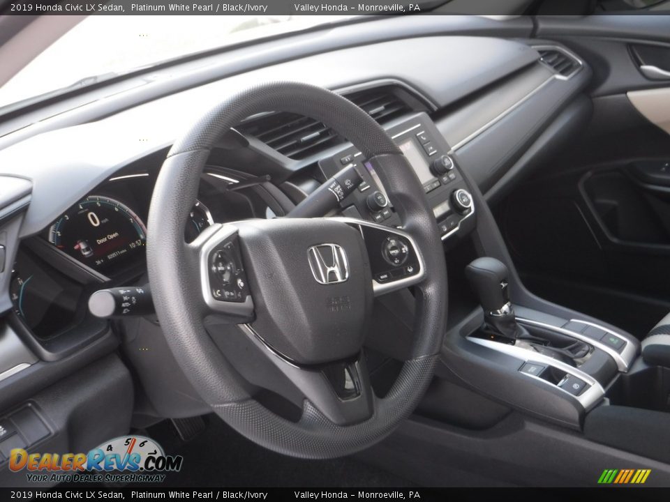 2019 Honda Civic LX Sedan Platinum White Pearl / Black/Ivory Photo #10