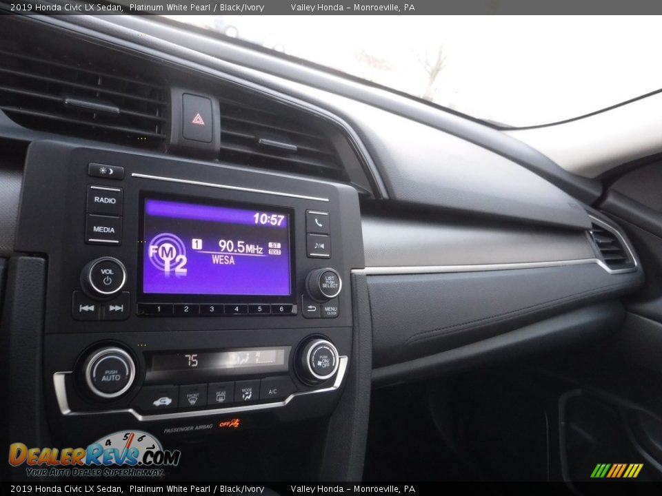 2019 Honda Civic LX Sedan Platinum White Pearl / Black/Ivory Photo #14