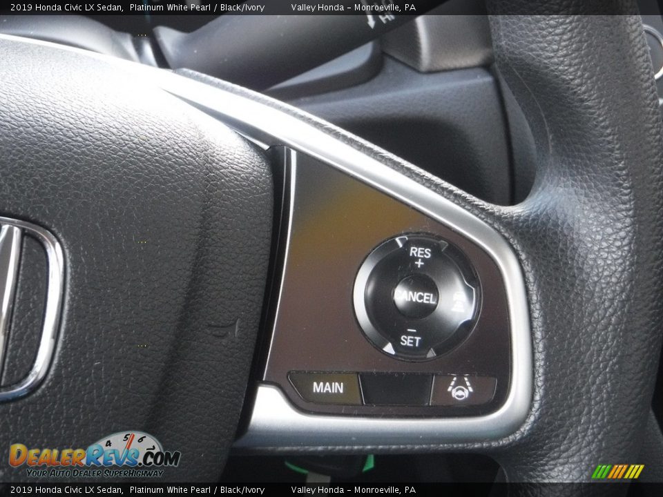 2019 Honda Civic LX Sedan Platinum White Pearl / Black/Ivory Photo #18