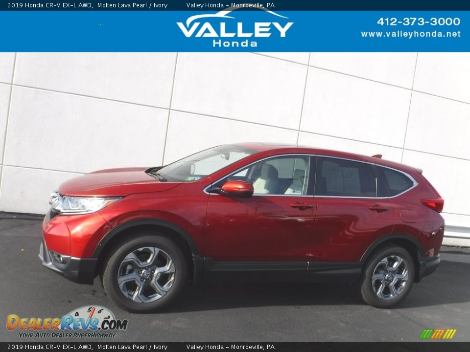 2019 Honda CR-V EX-L AWD Molten Lava Pearl / Ivory Photo #2