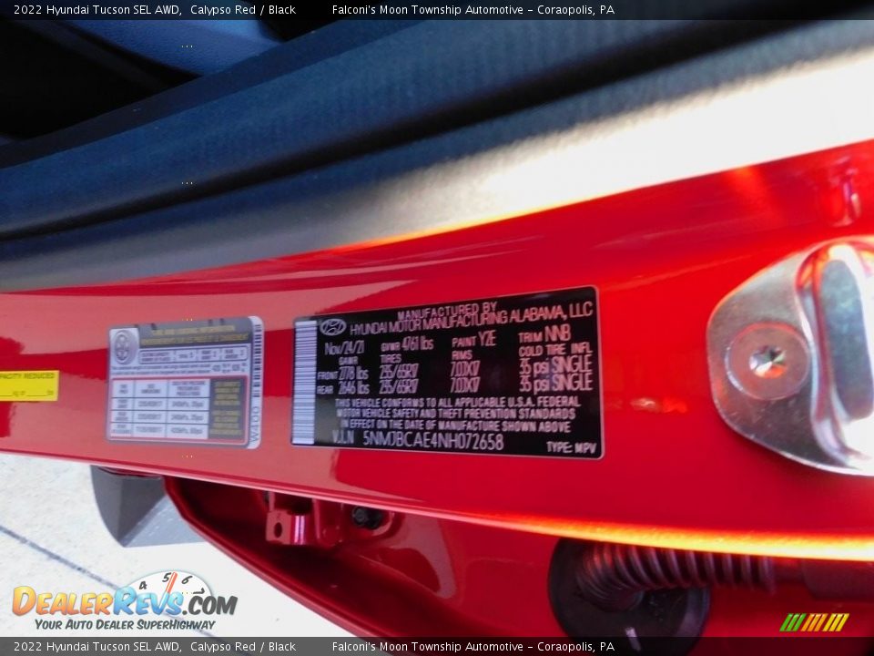 2022 Hyundai Tucson SEL AWD Calypso Red / Black Photo #20