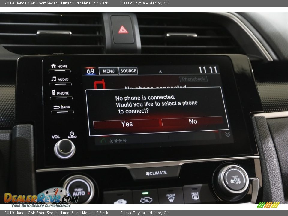 2019 Honda Civic Sport Sedan Lunar Silver Metallic / Black Photo #11