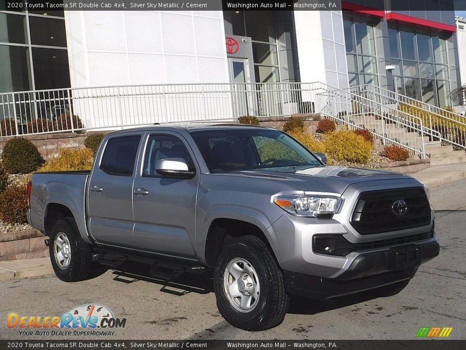 2020 Toyota Tacoma SR Double Cab 4x4 Silver Sky Metallic / Cement Photo #1