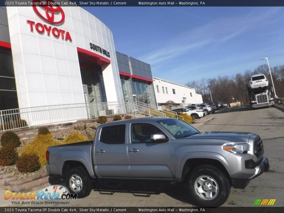 2020 Toyota Tacoma SR Double Cab 4x4 Silver Sky Metallic / Cement Photo #2