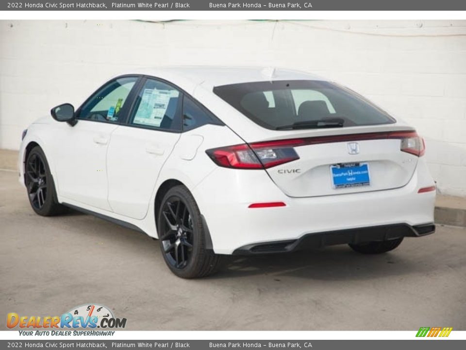 2022 Honda Civic Sport Hatchback Platinum White Pearl / Black Photo #2