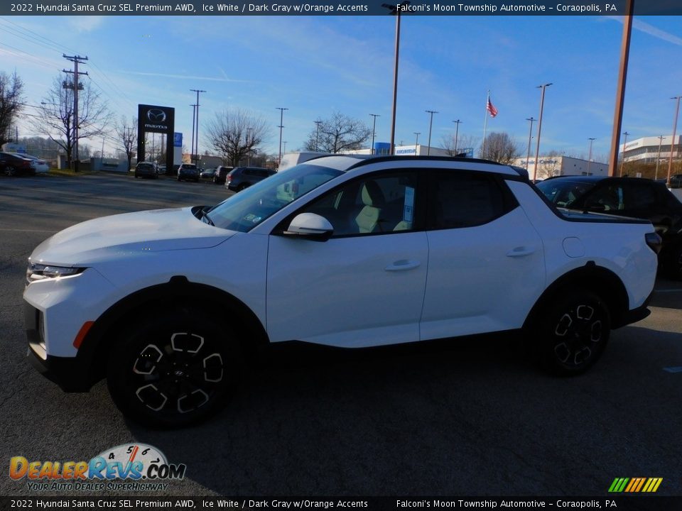 2022 Hyundai Santa Cruz SEL Premium AWD Ice White / Dark Gray w/Orange Accents Photo #6