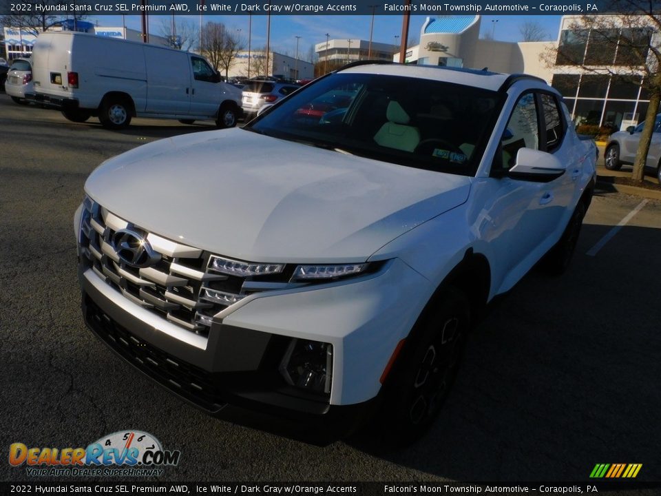 2022 Hyundai Santa Cruz SEL Premium AWD Ice White / Dark Gray w/Orange Accents Photo #7