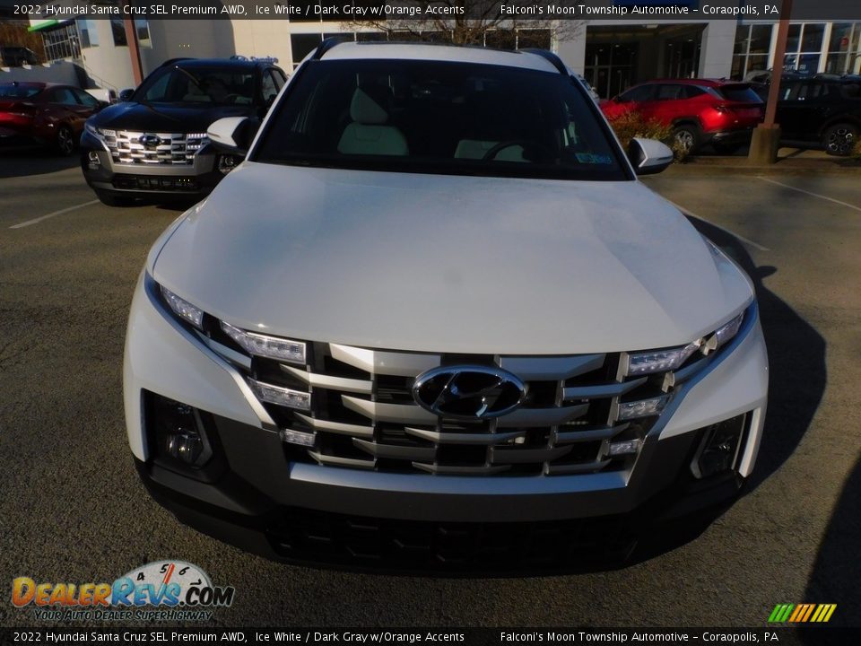 2022 Hyundai Santa Cruz SEL Premium AWD Ice White / Dark Gray w/Orange Accents Photo #8