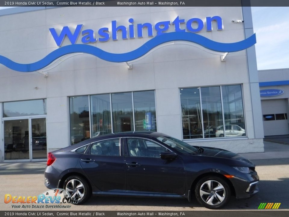 2019 Honda Civic LX Sedan Cosmic Blue Metallic / Black Photo #2