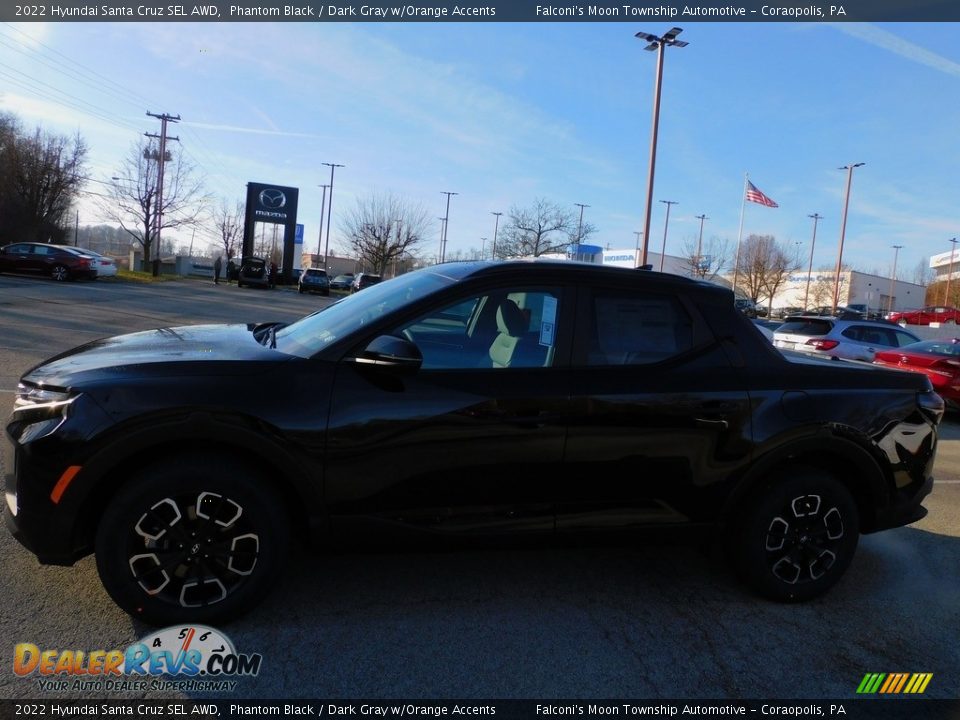 2022 Hyundai Santa Cruz SEL AWD Phantom Black / Dark Gray w/Orange Accents Photo #6
