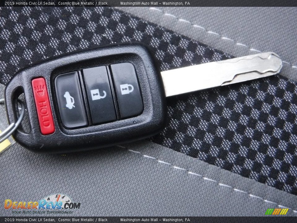 2019 Honda Civic LX Sedan Cosmic Blue Metallic / Black Photo #24