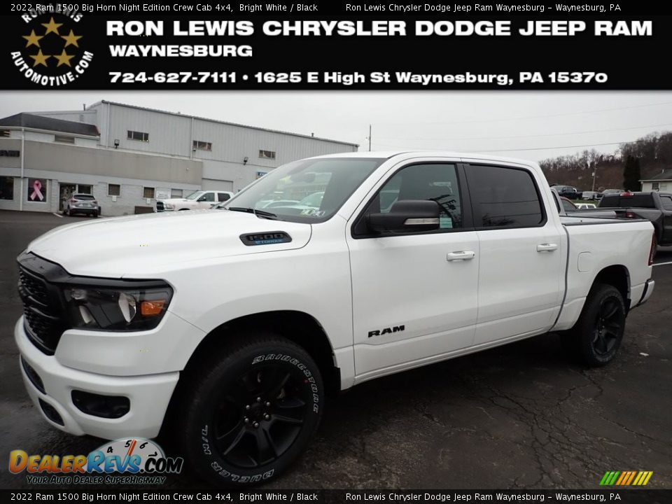 2022 Ram 1500 Big Horn Night Edition Crew Cab 4x4 Bright White / Black Photo #1