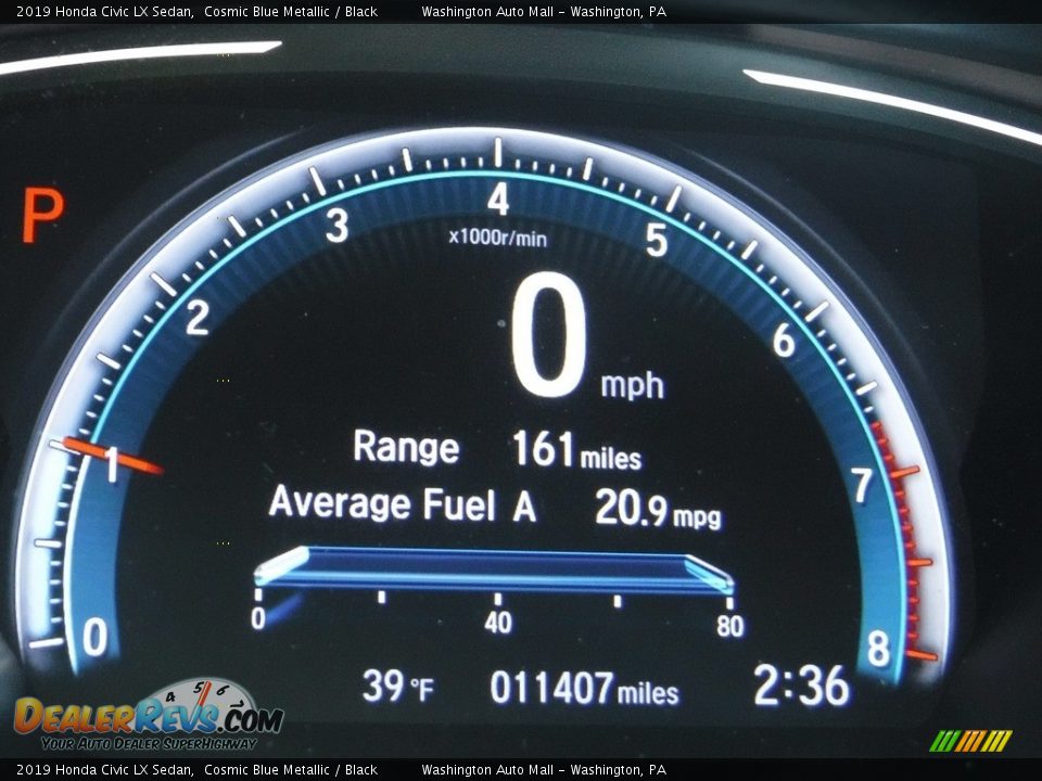 2019 Honda Civic LX Sedan Cosmic Blue Metallic / Black Photo #27