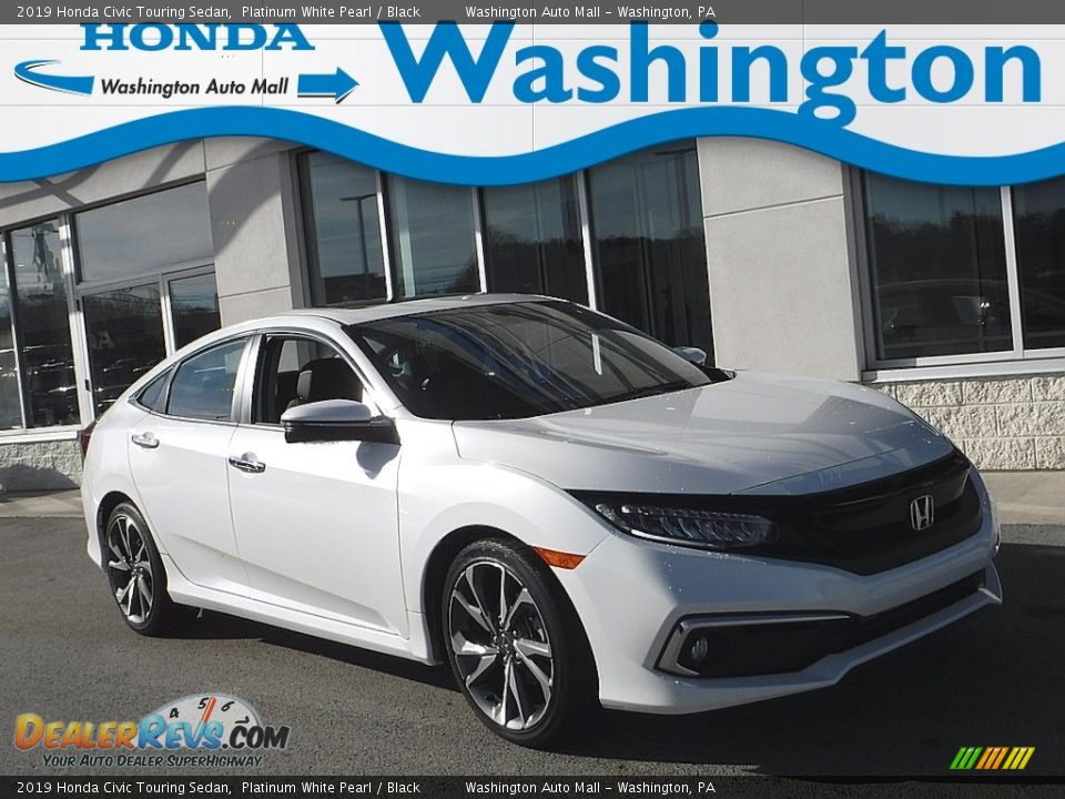 2019 Honda Civic Touring Sedan Platinum White Pearl / Black Photo #1