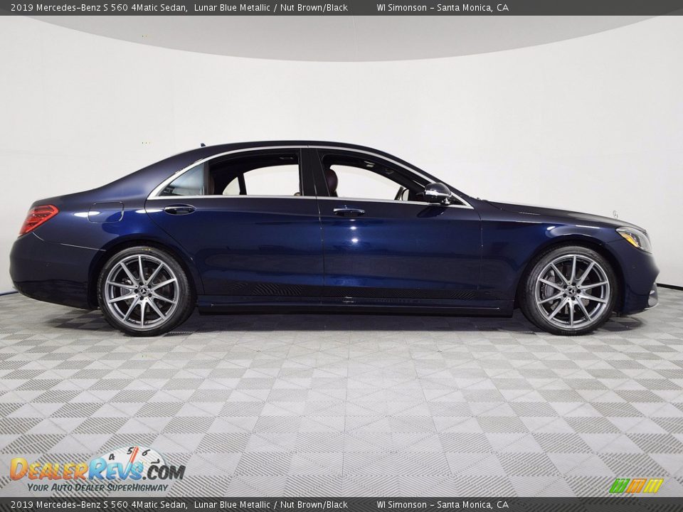 2019 Mercedes-Benz S 560 4Matic Sedan Lunar Blue Metallic / Nut Brown/Black Photo #2