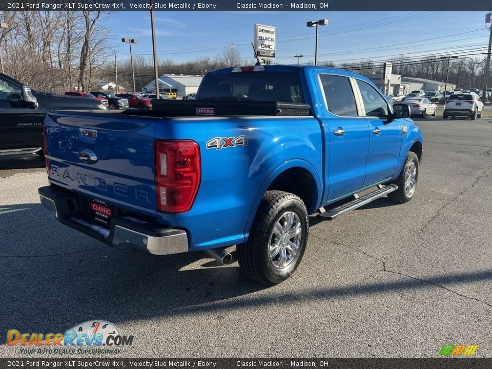 2021 Ford Ranger XLT SuperCrew 4x4 Velocity Blue Metallic / Ebony Photo #3