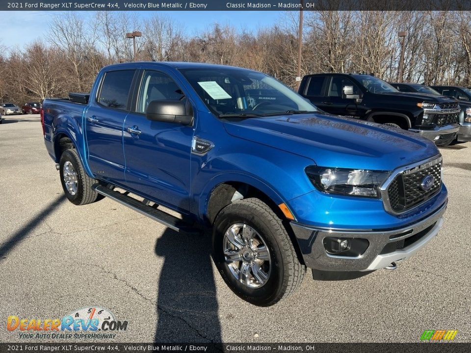 2021 Ford Ranger XLT SuperCrew 4x4 Velocity Blue Metallic / Ebony Photo #4