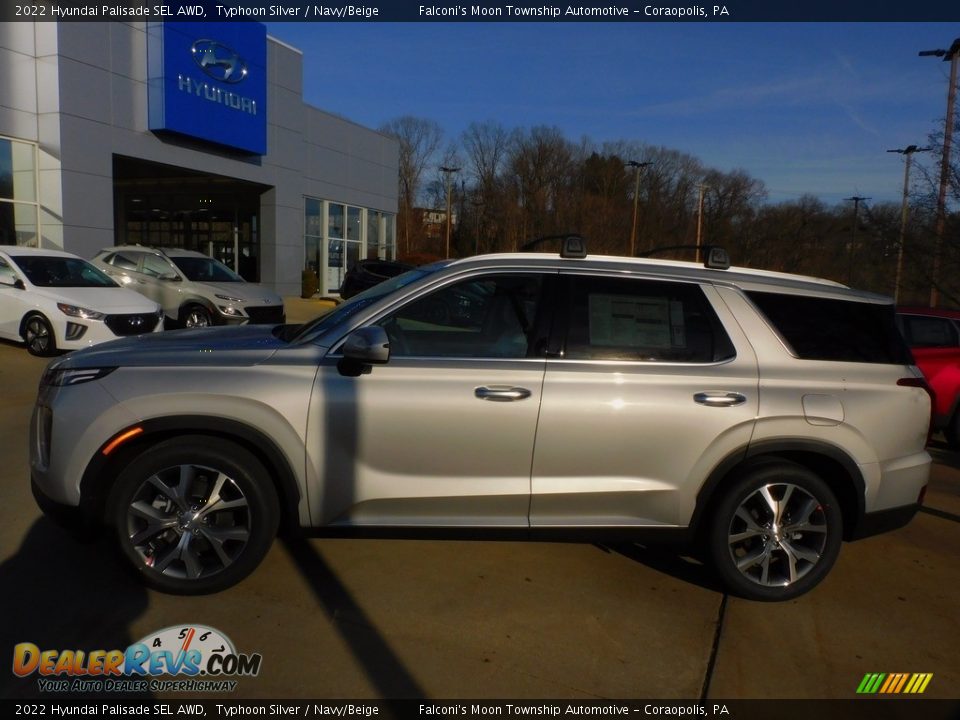 2022 Hyundai Palisade SEL AWD Typhoon Silver / Navy/Beige Photo #6