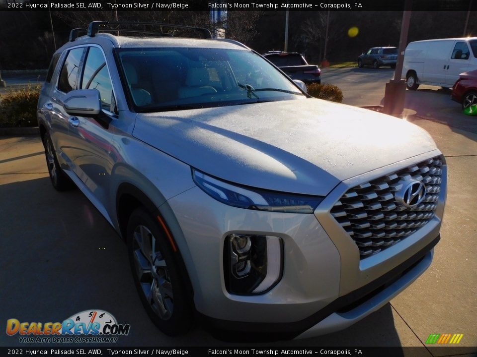 2022 Hyundai Palisade SEL AWD Typhoon Silver / Navy/Beige Photo #9