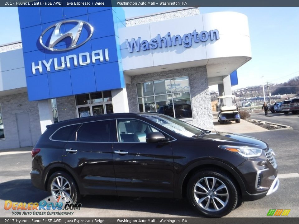 2017 Hyundai Santa Fe SE AWD Java Espresso / Beige Photo #2