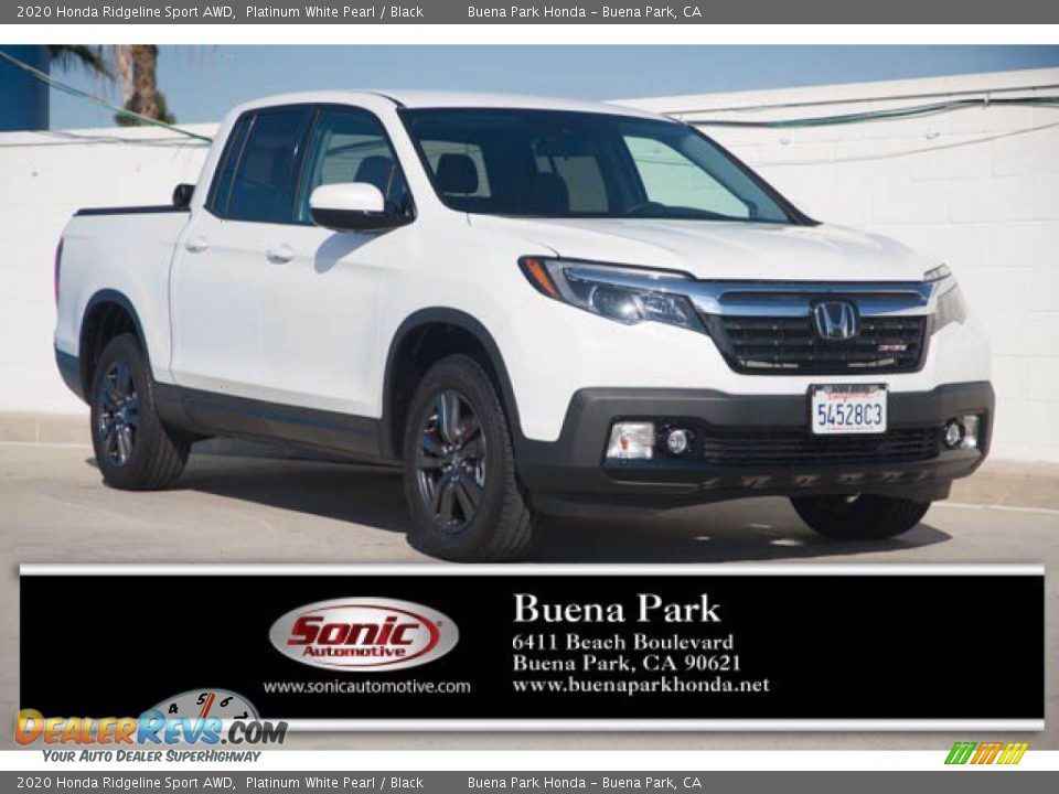 2020 Honda Ridgeline Sport AWD Platinum White Pearl / Black Photo #1