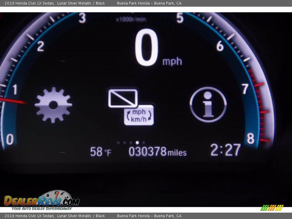 2019 Honda Civic LX Sedan Lunar Silver Metallic / Black Photo #6