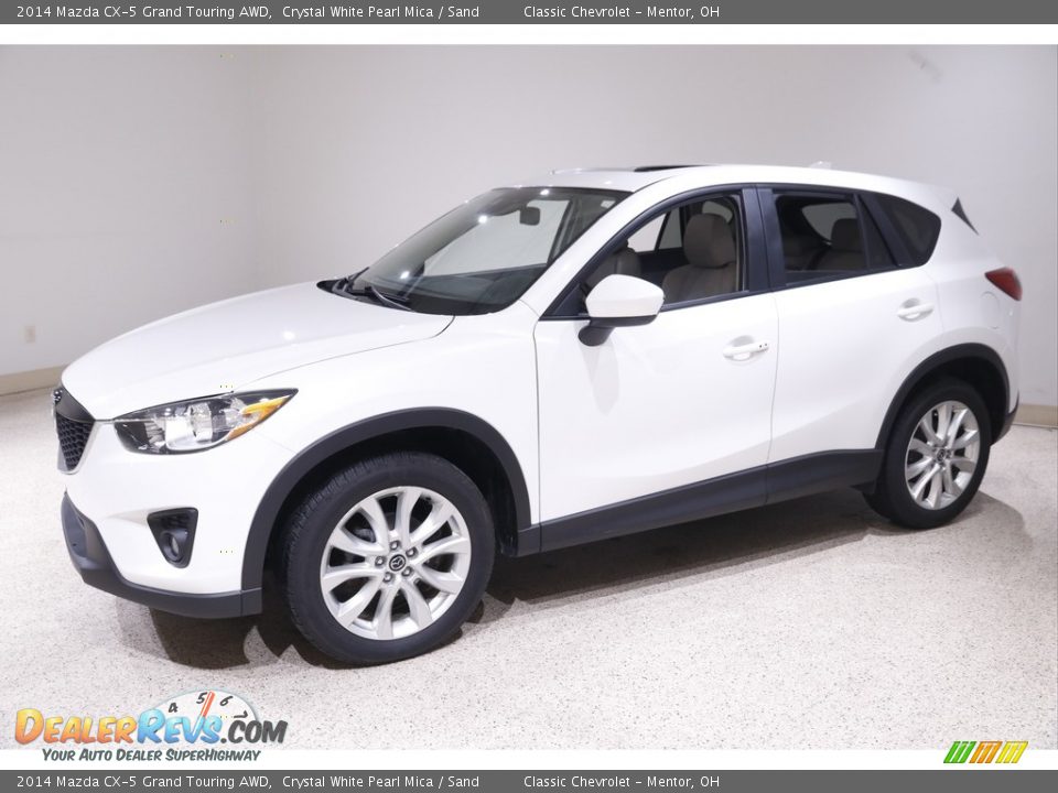 2014 Mazda CX-5 Grand Touring AWD Crystal White Pearl Mica / Sand Photo #3