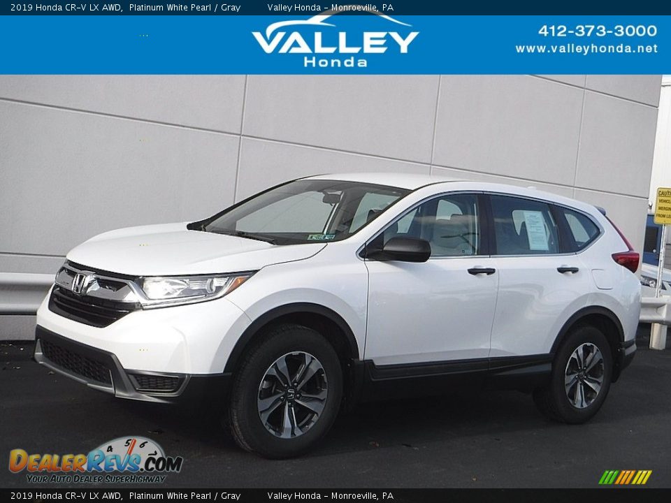 2019 Honda CR-V LX AWD Platinum White Pearl / Gray Photo #1