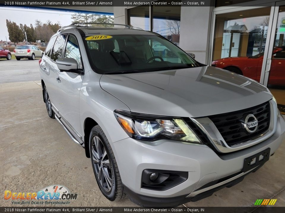 2018 Nissan Pathfinder Platinum 4x4 Brilliant Silver / Almond Photo #2