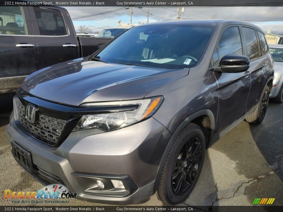 2021 Honda Passport Sport Modern Steel Metallic / Black Photo #3