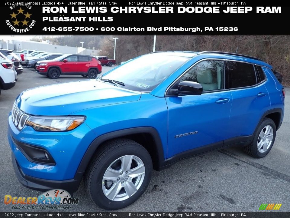 2022 Jeep Compass Latitude 4x4 Laser Blue Pearl / Steel Gray Photo #1