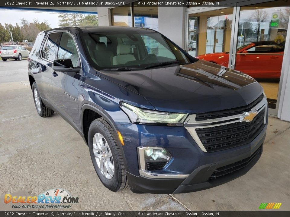 2022 Chevrolet Traverse LS Northsky Blue Metallic / Jet Black/­Chai Photo #2