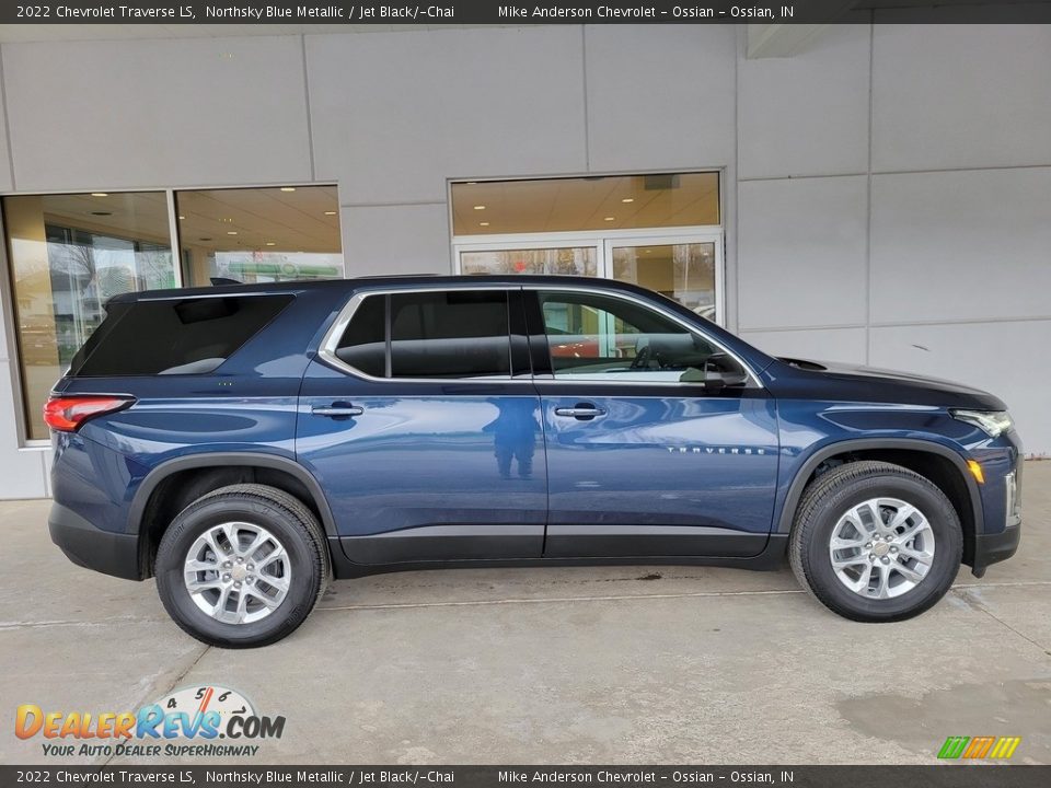 2022 Chevrolet Traverse LS Northsky Blue Metallic / Jet Black/­Chai Photo #3