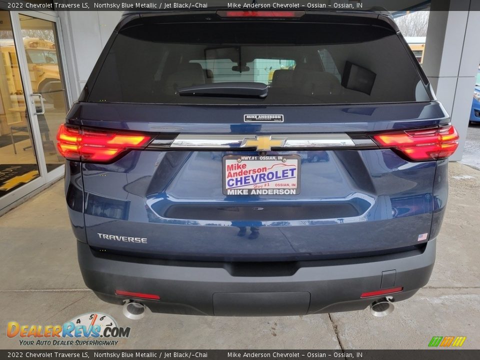 2022 Chevrolet Traverse LS Northsky Blue Metallic / Jet Black/­Chai Photo #5